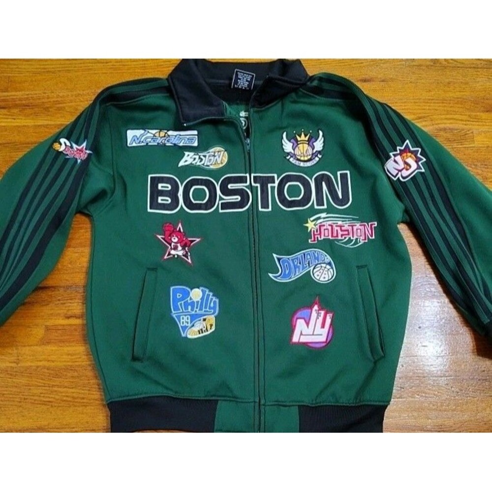 VTG 90s Y2k Fam Score All Stars Basketball Team Patches  Boston Jacket NBA L